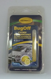  Суперконцентрат летней жидкости стеклоомывателя "BugOff", лимон, 4x10мл